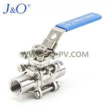 Sanitary Stainless Steel Manual Female Three Pieces Ball Valve