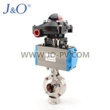 Sanitary Butterfly Valve with Pneumatic Actuator and Limit Switch Box